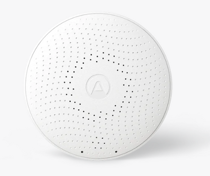 Airthings Space Plus – profesjonell inneklimamåler med radon, CO₂, VOC, temperatur og luftfuktighet. Trådløs og batteridrevet for kontorer, skoler og næringsbygg.