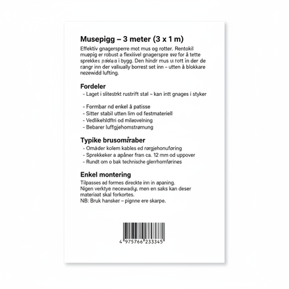 Musepigg bakside sort på hvit